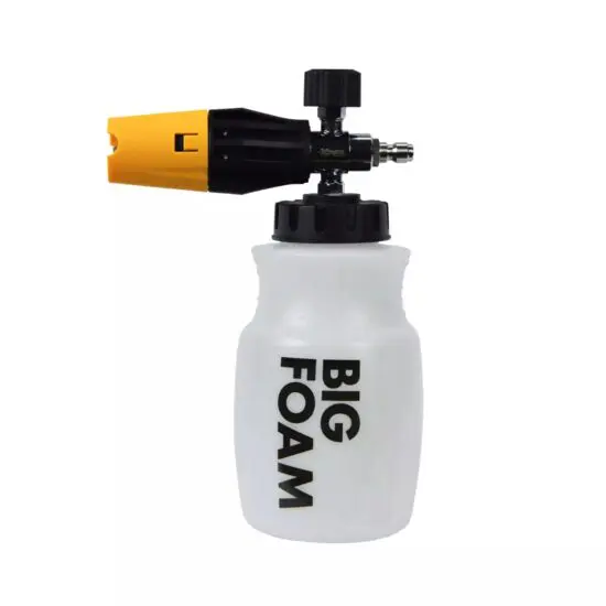 A spray bottle with a big foam nozzle.